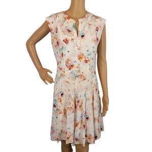 Rebecca Taylor 100% silk floral sleeveless dress